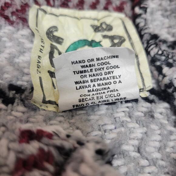 Baja Joe Hoodie XXL Red Stripe Knit Mexican Poncho Style Kangaroo Pocket - Picture 7 of 7